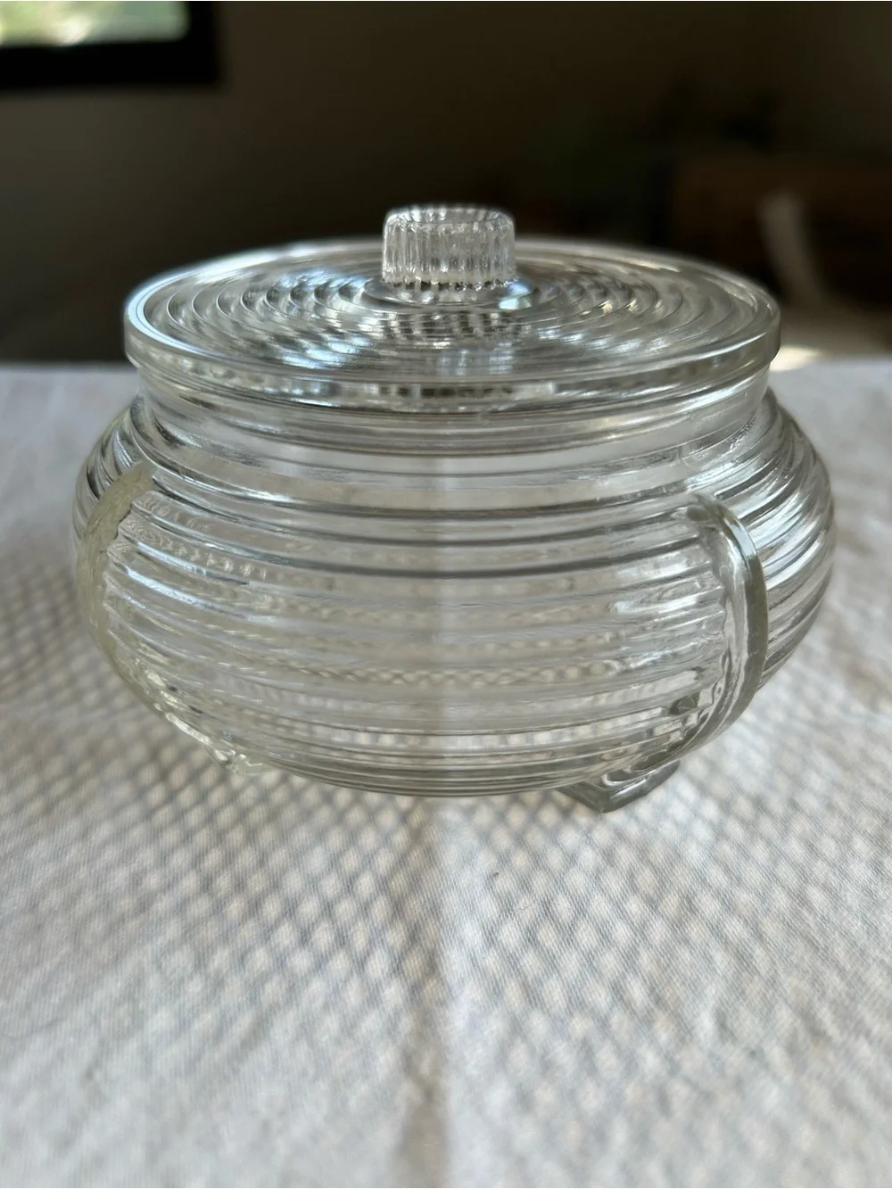 Vintage Art Deco Glass Powder Jar